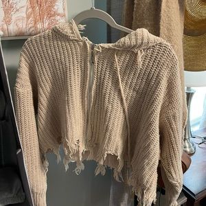 Shein cropped zip up hoodie size large